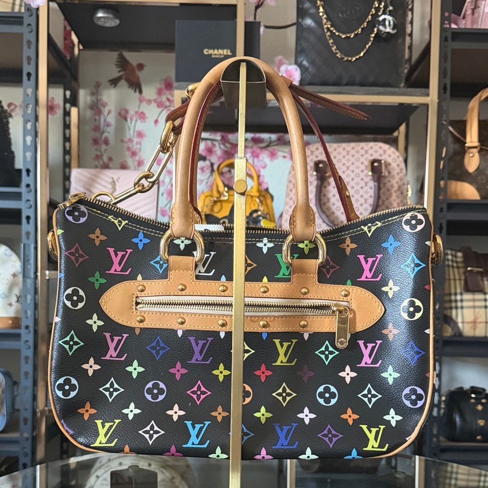 Louis Vuitton Rita Multicolor Black Takashi Murakami  Monogram Canvas Handbag - Picture 3 of 7